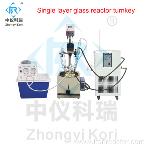 Single layer glass reactor lab use bioreactor reactor